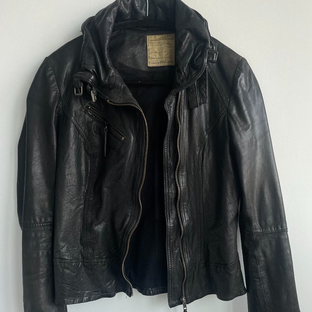 ALL SAINTS Spitafield's Black Leather Jacket